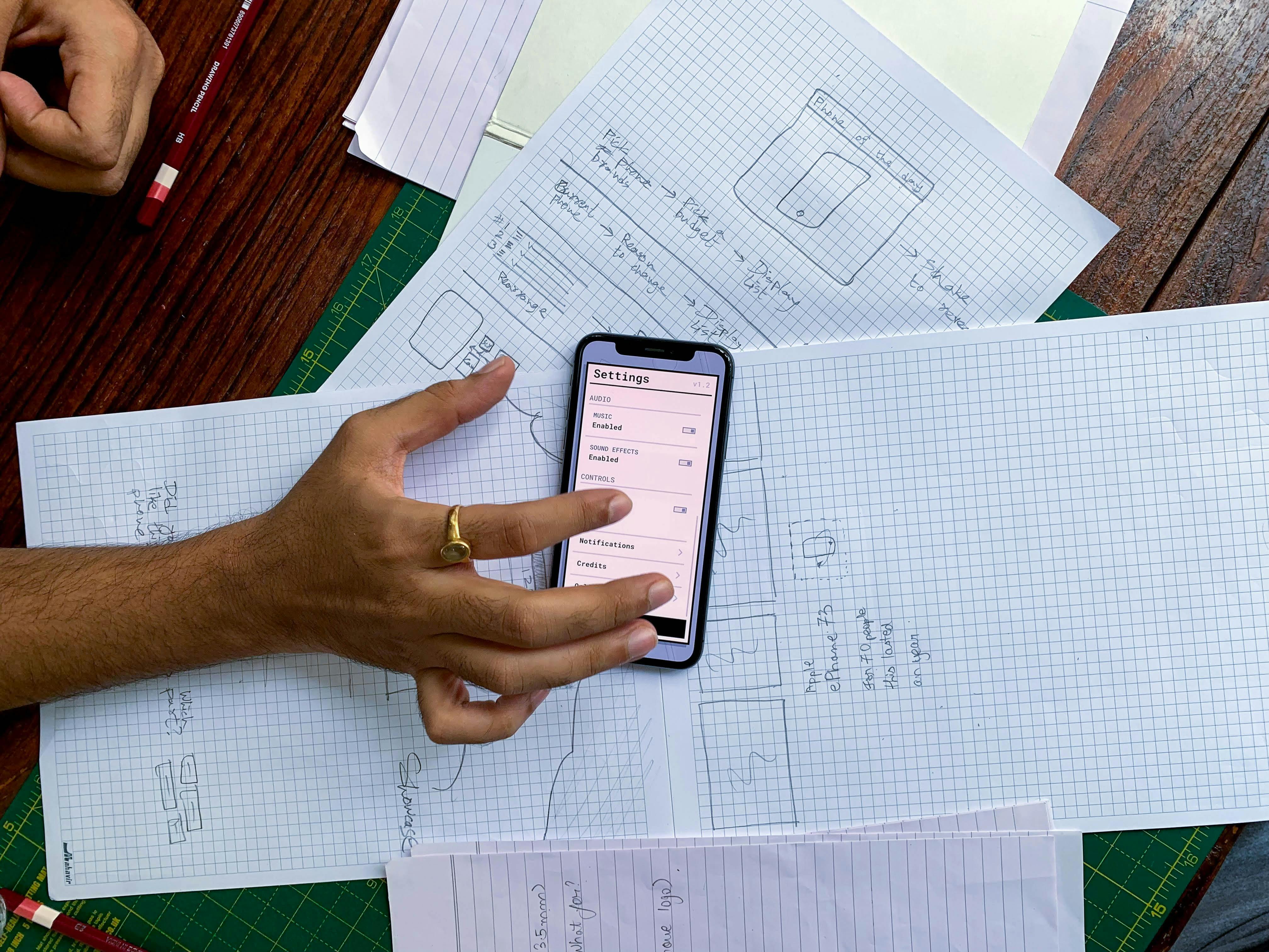 Mobile phone displaying a custom application