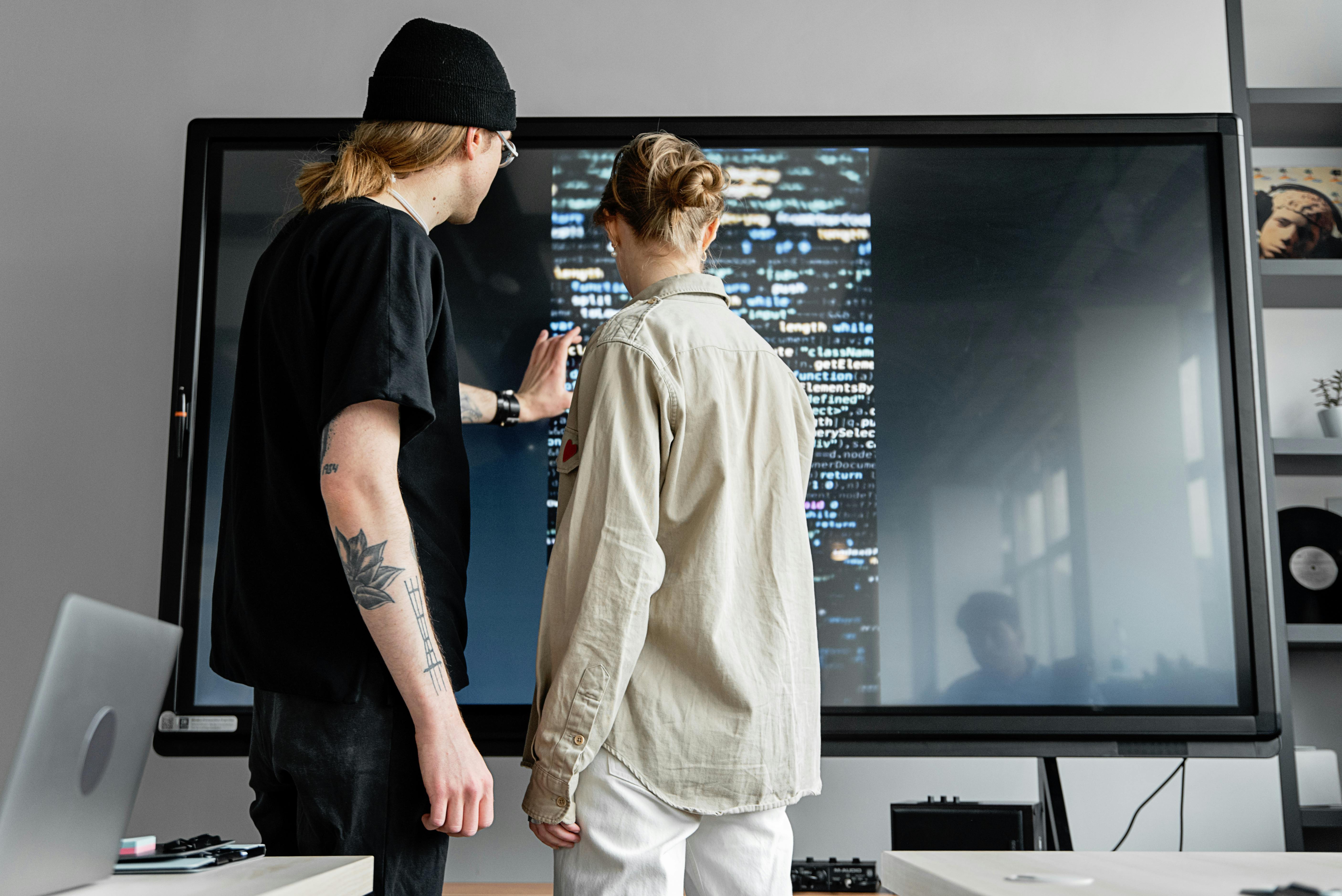 Developer working on custom software code